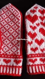 Herzerl Mittens by contrabas knits-English,German,Dutch-Free