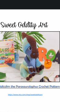 Sweet Oddity Art - Carolyne Brodie - Malcolm the Parasaurolophus