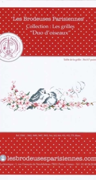 Les Brodeuses Parisiennes – LBP - Duo ď oiseaux/ Bird Duo - French