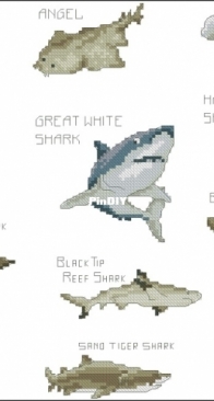 Crazy for Sharks by Maria Diaz from Cross Stitch Crazy 231 PCS + XSD