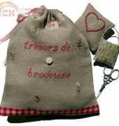 Emma R. - Pochette a ouvrages "Fleurs" Tresors de brodeuse