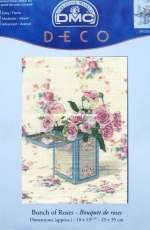 DMC APJ BK700 - Bunch of Roses Printed Aida PCS