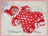 Clowning around romper set D14 by Claire Baby Doll handknit designs