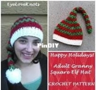 Eye love Knots - Alexandra Richards - Adult Granny Square Elf Hat