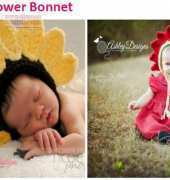 Baby sunflower bonnet by Ashley designs