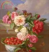 Golden Kite 2192 Still Life with Roses and Strawberries