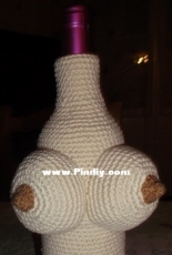 Wine bottle cozy red bikini