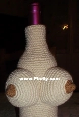 Wine bottle cozy red bikini