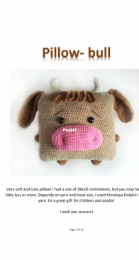 Pattern Toys Pillows - toys by hvatik - Pillow Bull