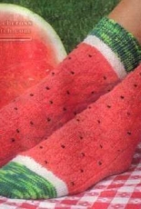 Knitters Brewing-Watermelon Slice Socks by Wendy Gaal