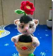 Cat Murchik in Flowerpot - Russian