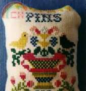 The Samplar Workes - Secret Garden Pin Pillow