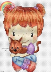 The Girl With a Kitten by Natalia Dervish