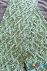 Paquin Cable & Bobble Scarf by SmarieK /Smariek Knits-Free
