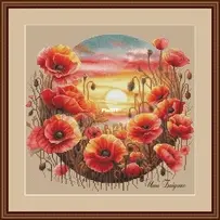 Poppies At Sunset by Inna Baydenko