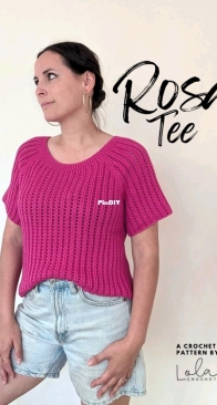 LolaCrochetsStore - Lola Crochets - Maria Paz Collarte - Rosa Tee