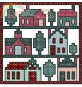 Village Quilt Block - Terra Luna Stitchery