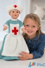 Red Heart-LW5130-Caring Nurse Doll to Knit for 18"inch Doll by Rebecca J. Venton-Free