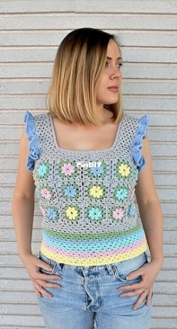 Hobbii Design - Beautiful Crochet Stuff - Jane Green - Flower Fairy Top - German - Free