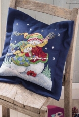 Winter Snuggles - Snowmen Cushion by Janet Stever from Cross Stitch Gold 142