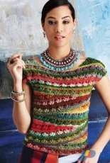 Soho Originals - Linda Skuja  Free pattern from Vogue #21 issue Crochet 2014 Balett Neck Tee - Free