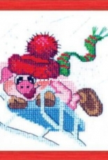 Charivna Mit - 393  - Piggy on a sled XSD + PCS