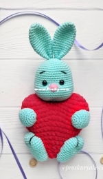 Proskuryakova Knits - Svetlana Proskuryakova - Valentine Bunny - Светлана Проскурякова - Заика  валентинка - Russian- Free