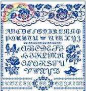 Ellen Maurer Stroh EMS - Blue Roses Sampler