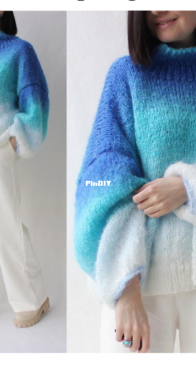 Gradient Sweater by Elena Kuzmina - Russian