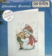 Design Works 5515 Christmas Greetings - Snowman With Deer Greetings Card