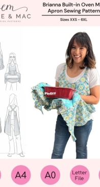 Ellie and Mac - Brianna Built-in Oven Mitt Apron - Sizes XXS-6XL - Free