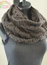 #132 Sophisticated Cable and Lace Cowl by SweaterBabe