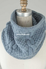 Cabled Moss Stitch Cowl - Churchmouse Yarns and Teas - Free