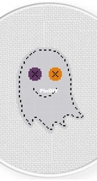 Daily Cross Stitch - Button Eyed Ghost