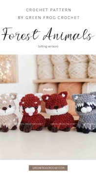 Green Frog Crochet - Thuy Anh - Forest Animals Sitting Version