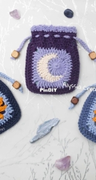 Alyssia Creates - Alyssia Stacey-Orchard - Sun and Moon Drawstring Pouch