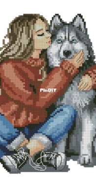 My Brave Stitch - Girl with a husky - Hanna Levchuk XSD