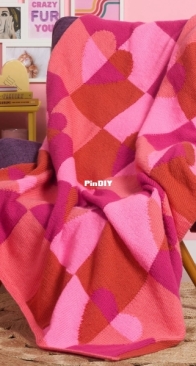 Modern Twist Heart Blanket by Red Heart Design Team