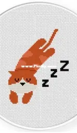 Daily Cross Stitch - Snoozing Kitty