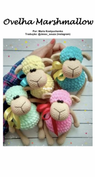 Ludaorlova knitting - Lyudmila Orlova, Maria Kostjuchenko - Plush Sheep - Ovelha Marshmallow -  - Portuguese - Translated - Free