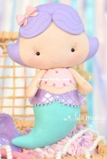 Fabi Medico Ateliê - Mermaid baby - Sereia Baby - felt - Portuguese - free