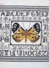 Rosewood Manor S-1123 - Golden Watercolor Butterfly