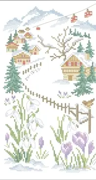 CPdC Agenda 2026 - Fenêtres au point de croix - 2. Février, entre neige et premiers éclats de fleurs (Véronique Enginger) XSD + PCS