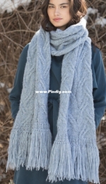 Staggered Cable Knit Scarf by Yarnspirations Design Studio-Free