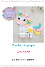 Fancy Infancy Crochet- Crochet Applique Unicorn