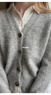 Mouliné Cardigan by Lene Holme Samsøe - Danish, English, French, German, Norwegian, Spanish, Swedish