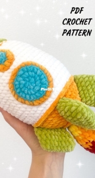 Crochet toys digital - funny plush spaceship - English