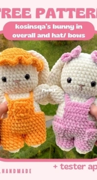 Kosinsqa Handmade - Natalia Kosinska - Bunny in Overall and Hat / Bows - Free