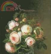 Golden kite GK 1934 Roses in a glass vase