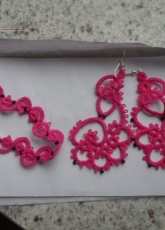 parure bo bracelet en frivolité a l aiguille